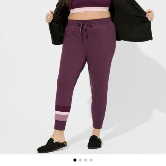 NWT Torrid Super Soft Fleece Color Block Lounge Jogger, size 0 (12) - Picture 1 of 6